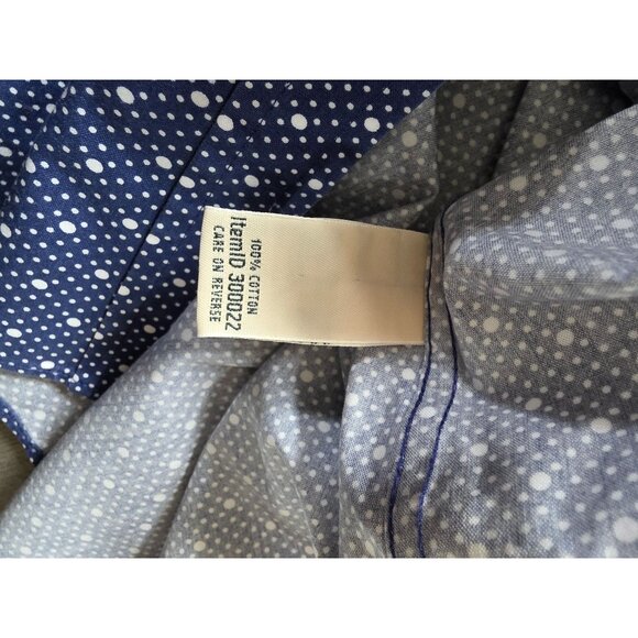 L.L. Bean Womens Wrinkle Free Button-Up Blouse 1X Polka Dot Blue/White NWOT - Picture 4 of 7